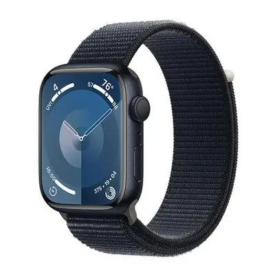 Apple Watch Series 9 45mm Temně inkoustový hliník s temně inkoustovým provlékacím řemínkem