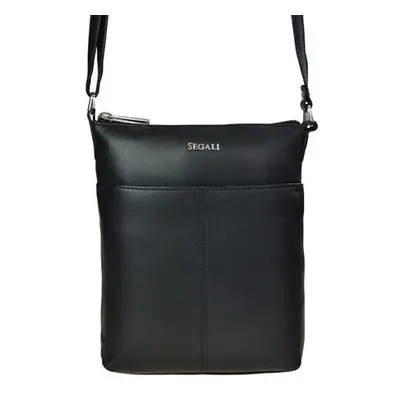 SEGALI Dámská kožená crossbody kabelka 7001 Black