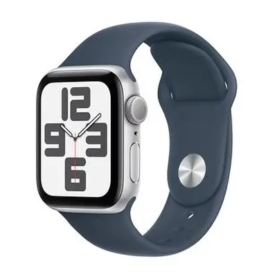 Apple Watch SE (2022) GPS 44mm sportovní silikonový řemínek bouřkově modrý M/L