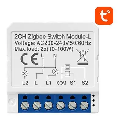 Chytrý spínací modul ZigBee Avatto LZWSM16-W2 Bez neutrálu TUYA