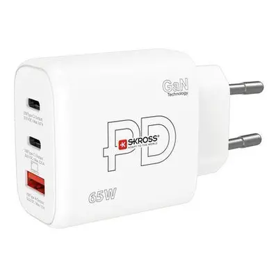 SKROSS USB A+C nabíjecí adaptér Power charger 65W GaN EU, Power Delivery, typ C