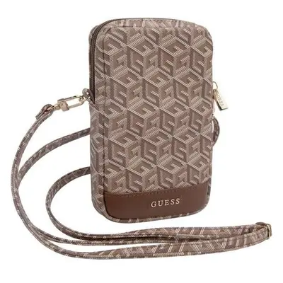 Guess PU G Cube Wallet Phone Bag Zipper hnědý