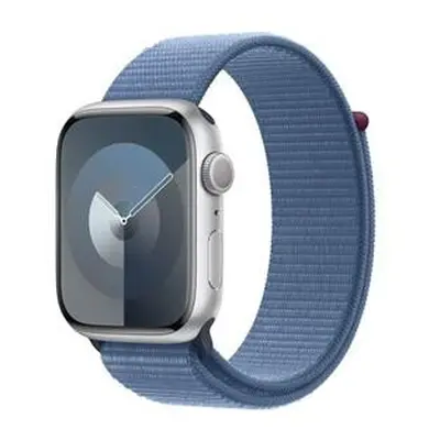 Apple Watch Series 9 45mm Stříbrný hliník s ledově modrým provlékacím řemínkem