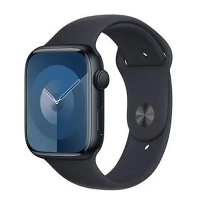 Apple Watch Series 9 45mm Temně inkoustový hliník s temně inkoustovým sportovním řemínkem S/M