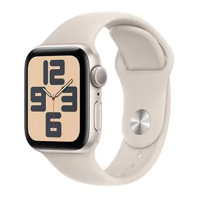 Apple Watch SE (2022) GPS 40mm sportovní silikonový řemínek hvězdně bílý S/M