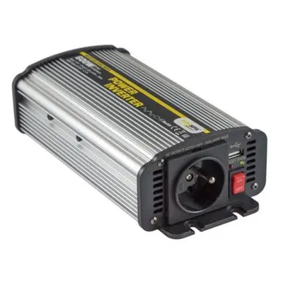 Měnič napětí Carspa CAR600U-122 12V/230V+USB 600W, modifikovaná sinus