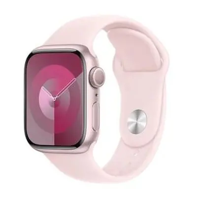 Apple Watch Series 9 41mm Růžový hliník se světle růžovým sportovním řemínkem S/M