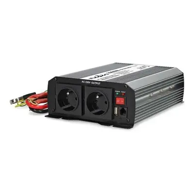 NEDIS měnič napětí/ modifikovaná sinusoida/ 24 V DC/230 V AC 50 Hz/ 1000 W (2000 W špička)/ USB-