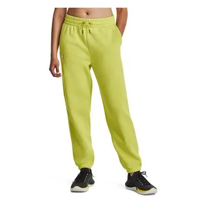 Under Armour Dámské fleecové tepláky Essential Fleece Joggers lime yellow L