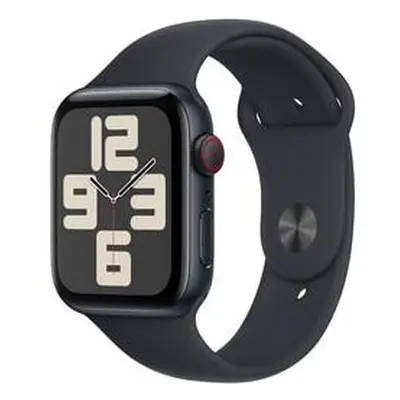 Apple Watch SE (2022) Cellular 44mm sportovní silikonový řemínek temně inkoustový S/M