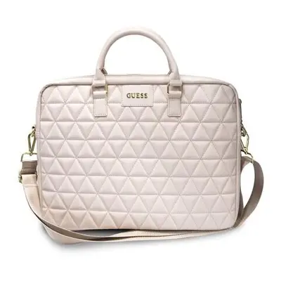 Guess Quilted brašna pro 15" notebook růžová