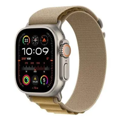 Apple Watch Ultra 2 GPS + Cellular 49mm Natural Titanium Case with Tan Alpine Loop - Large (MX4H