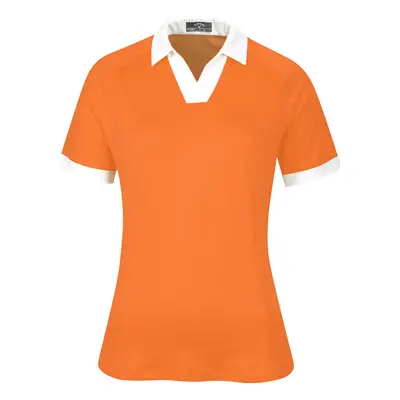 Callaway V-Placket Colourblock dámské golfové triko, oranžové