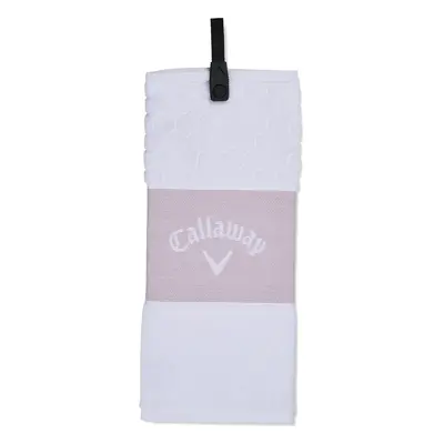 Callaway Tri-Fold 23 golfový ručník, bílý/růžový