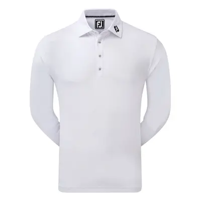 FootJoy Thermocool Self Collar pánské triko s dlouhým rukávem, bílé