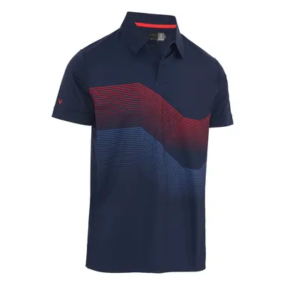 Callaway Linear Chev Print pánské golfové triko, tmavě modré