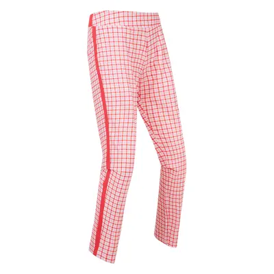 FootJoy Gingham Lightweight Cropped dámské golfové kalhoty, červené/růžové