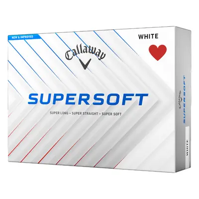 Callaway Supersoft 25 golfové míče - bílé s potiskem SRDCE 12 ks