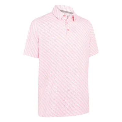 Callaway Twill Print pánské golfové triko, bílé/růžové