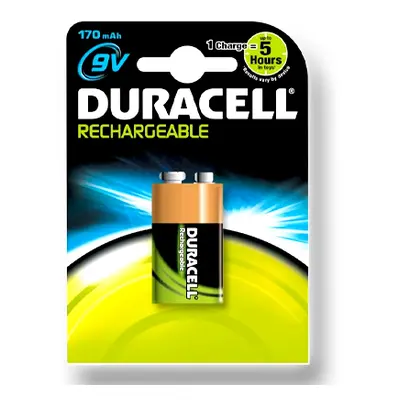 DURACELL nabíjecí článek 170mAh, 9V (HR9V)