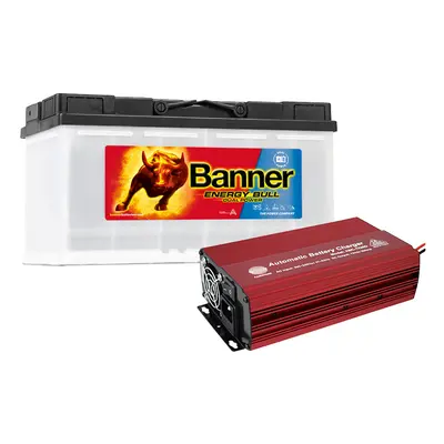 Set trakční baterie Banner Energy Bull 95751 (100Ah) + nabíječka FST ABC-1210D (10A), 12V