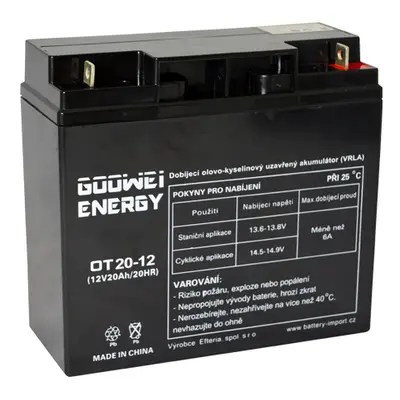 Staniční (záložní) baterie GOOWEI ENERGY OT20-12, 20Ah, 12V ( VRLA )