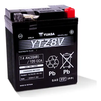 Motobaterie YUASA (originál, factory activated) YTZ8V, 12V, 7Ah