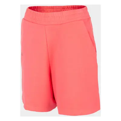 4F H4L22-SKDD015 CORAL NEON Dámské kraťasy H4L22-SKDD015 CORAL NEON