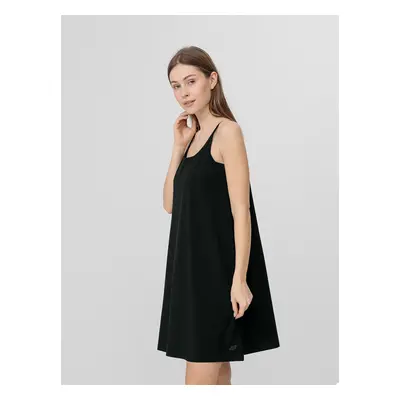 4F H4L22-SUDD016 DEEP BLACK Dámské šaty H4L22-SUDD016 DEEP BLACK