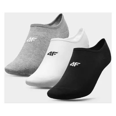 4F H4L22-SOM300 COLD LIGHT GREY MELANGE+WHITE+DEEP BLACK Ponožky H4L22-SOM300 GREYWHITEBLACK