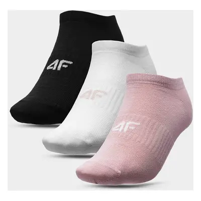 4F H4L22-SOD302 LIGHT PINK+WHITE+DEEP BLACK Ponožky H4L22-SOD302 PINKWHITEBLACK