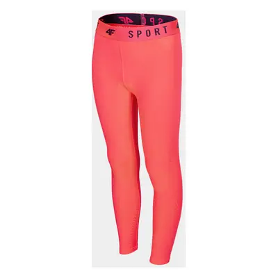 4F HJL22-JSPDF002 CORAL NEON Dětské legíny HJL22-JSPDF002 CORAL NEON