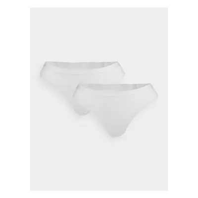 4F PANTIES F018 (2pack) Dámské tanga 4FWSS24UPTSF018 WHITE