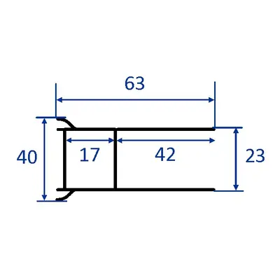 WellMall NEW - Rozšiřující profil 4 cm - chrom (Alfa, Beta)