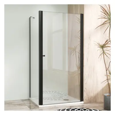 WellMall ALFA-V COMBI BLACK 70x70 Clear Čtvercový sprchový kout bez vaničky