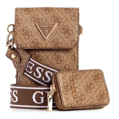 GUESS Latona Flap Chit Chat – Latte Logo – dámská crossbody kabelka