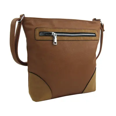 Středně velká hnědo-béžová crossbody dámská kabelka NH8123