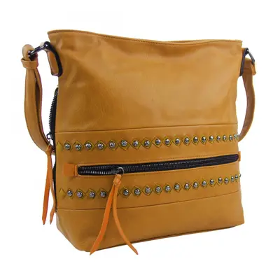 Okrově žlutá středně velká crossbody dámská kabelka XH5046