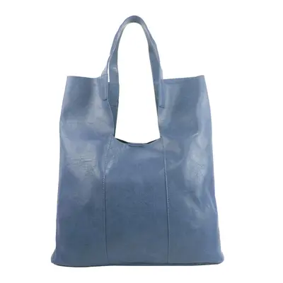 Velká denim modrá shopper dámská kabelka s crossbody uvnitř