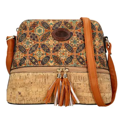 Crossbody dámská kabelka v korkovém designu T8297 typ 9