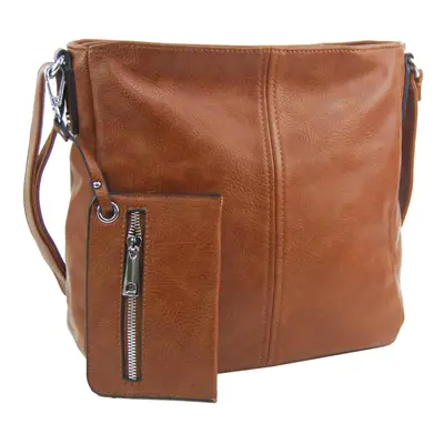 Hnědá dámská středně velká crossbody kabelka 1911-BB