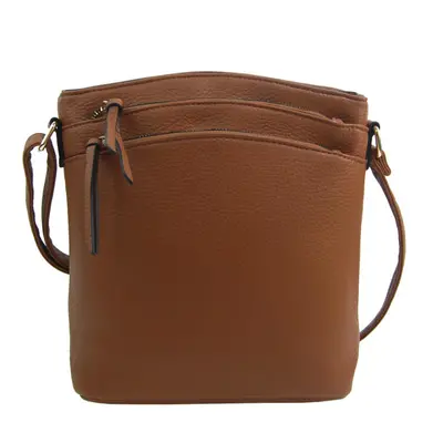 Hnědá dámská crossbody kabelka se zlatými doplňky