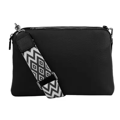 Černá crossbody dámská kabelka se třemi sekcemi Jessica