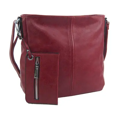 Tmavě červená dámská středně velká crossbody kabelka 1911-BB