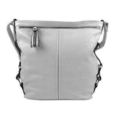 Moderní velká crossbody kabelka 74-MH světle šedá