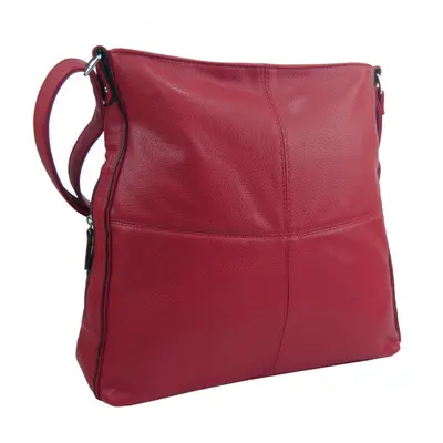 Praktická velká dámská crossbody kabelka 47-MH červená