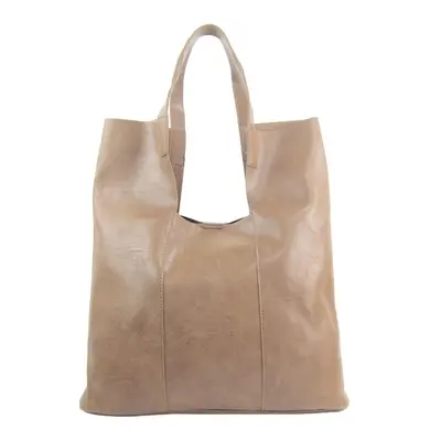 Velká latté hnědá shopper dámská kabelka s crossbody uvnitř