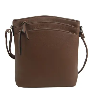 Přírodně hnědá dámská crossbody kabelka se zlatými doplňky