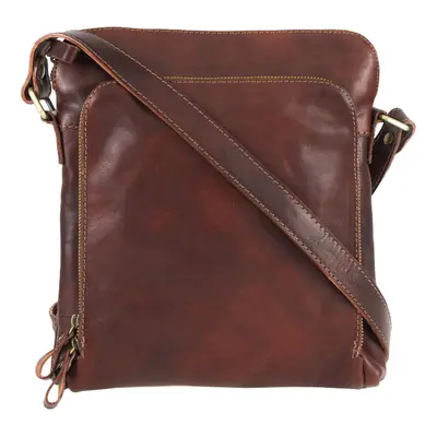 Kožená kvalitní pánská crossbody taška NICO 24x27x8 cm hnědá