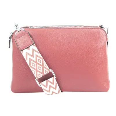 Růžová crossbody dámská kabelka se třemi sekcemi Jessica